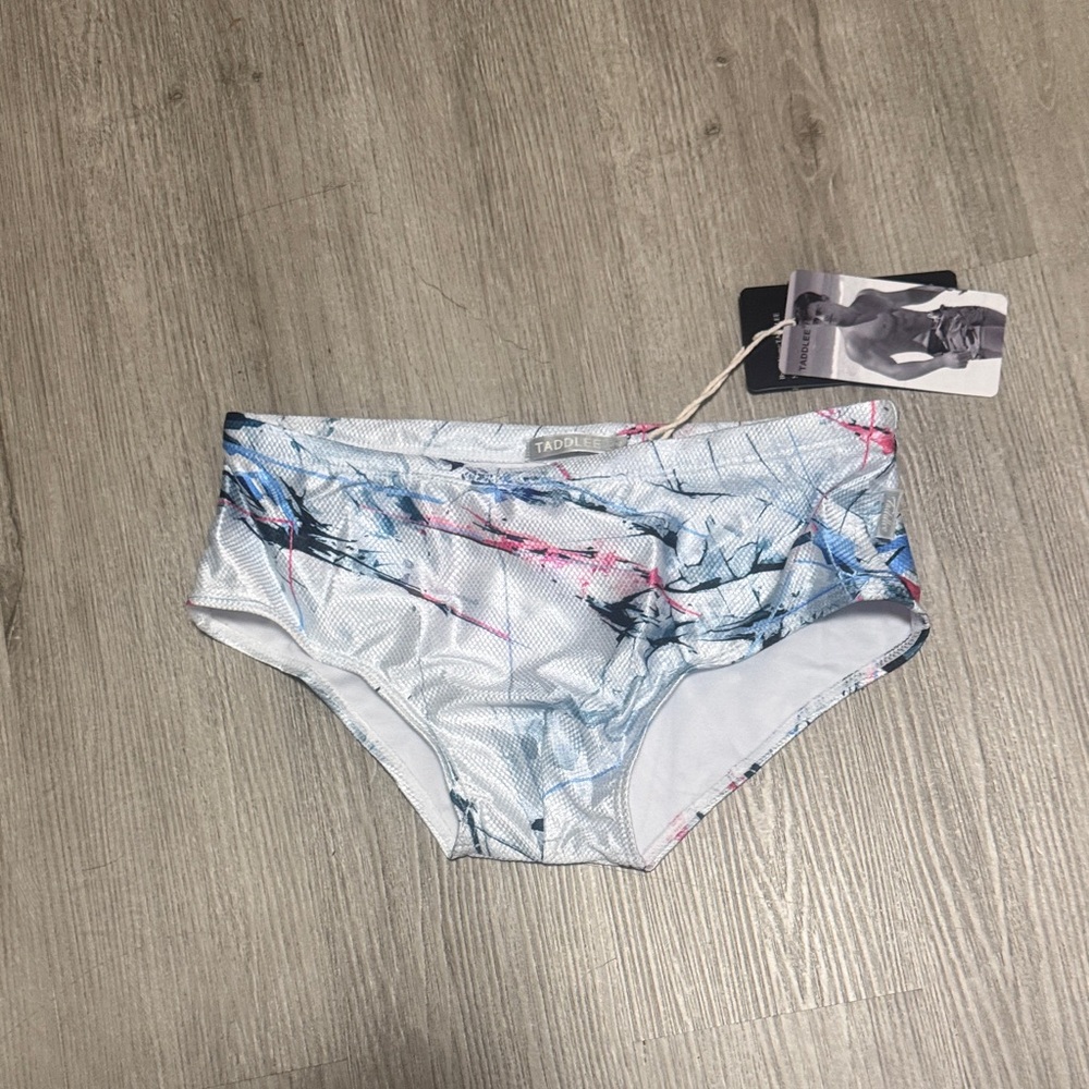 ***2/$15*** Taddlee Men's Abstract Swim Trunks - White and Blue